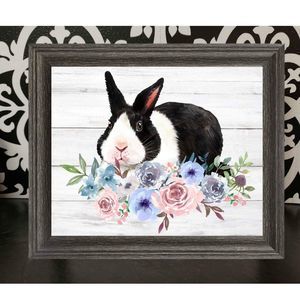 Framed Black White Bunny Rabbit Print